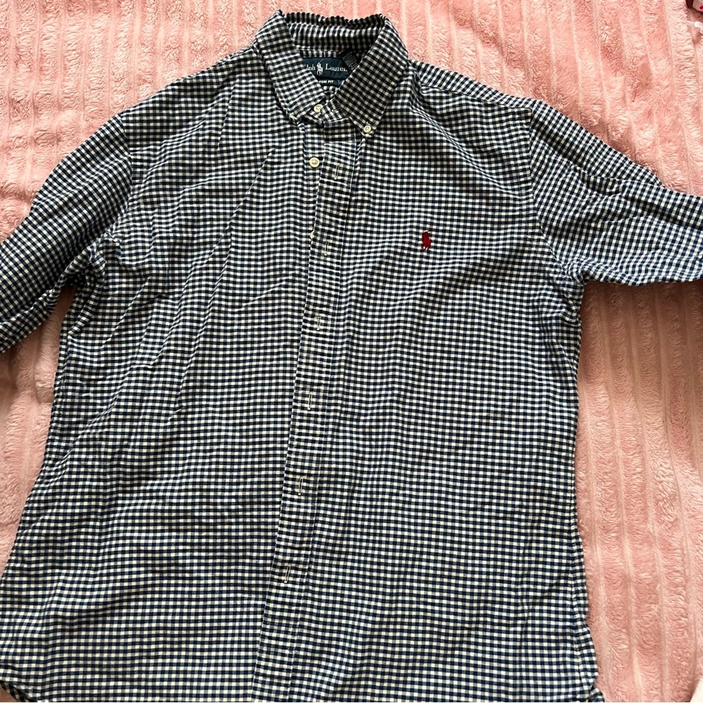 Polo by Ralph Lauren Blue and White Checkered Men's Shirt